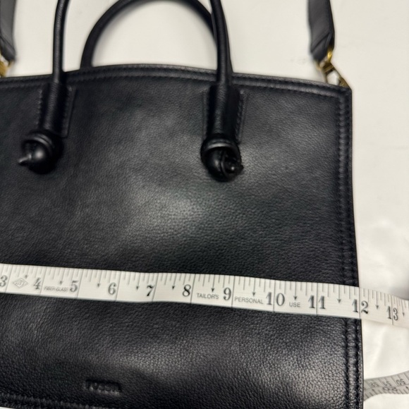 Fossil Elegant Black Leather Handbag gold hardware - Picture 8 of 12
